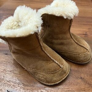 UGG Tan Kids Boots with Cream Fur